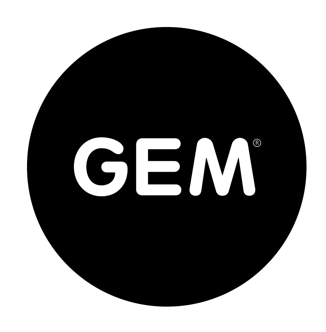 GEM logo round black